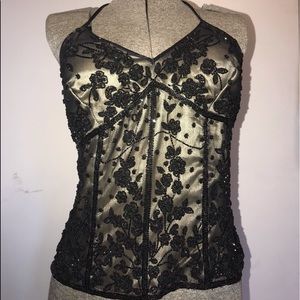 🍒CAMI International beaded halter top Size 10🍒